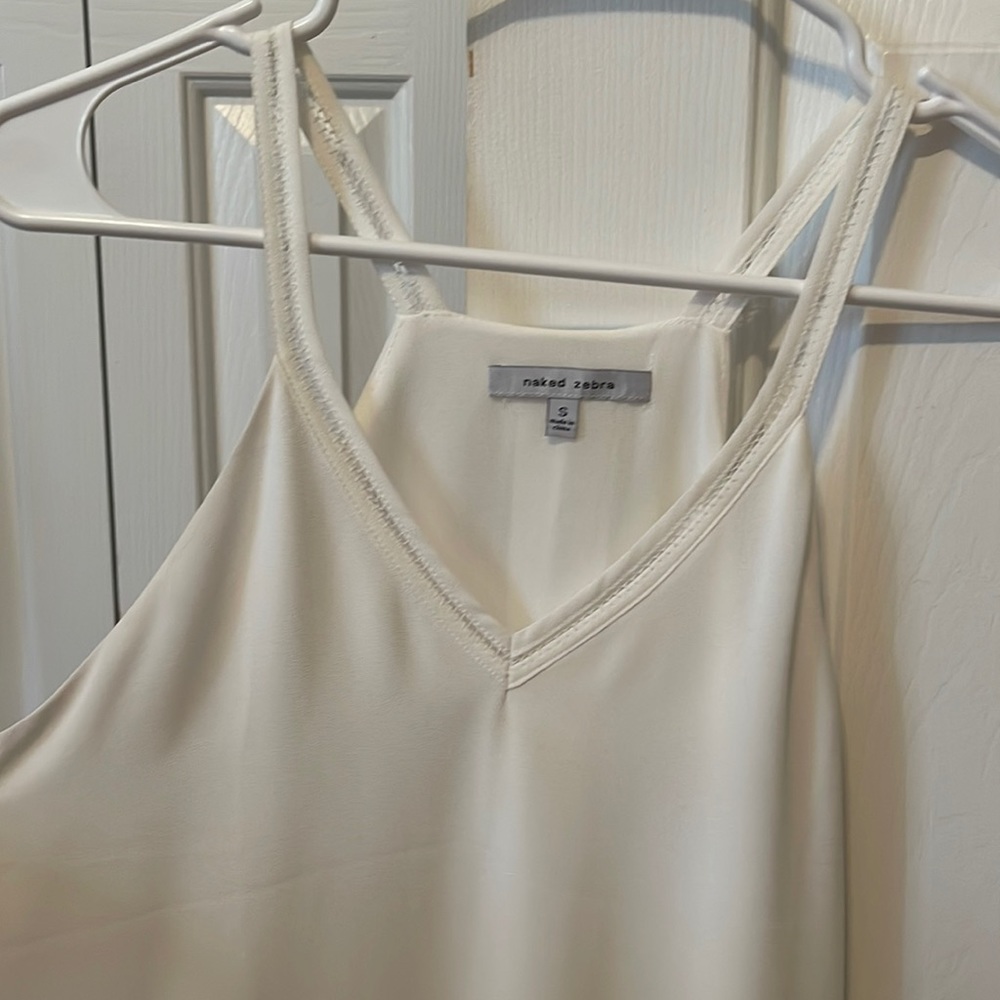Naked Zebra White Tank Top